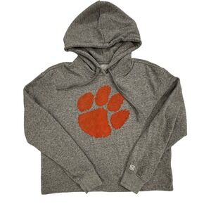 Tailgate Clemson Tigers Gray Hoodie Sweatshirt Women's Small Cropped (170)